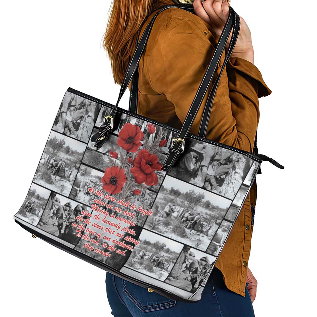 ANZAC Day Gallipoli Campaign Leather Tote Bag To The End They Remain LT9 - Polynesian Pride