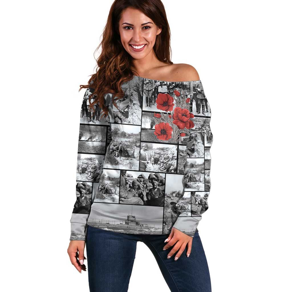 ANZAC Day Gallipoli Campaign Off Shoulder Sweater To The End They Remain