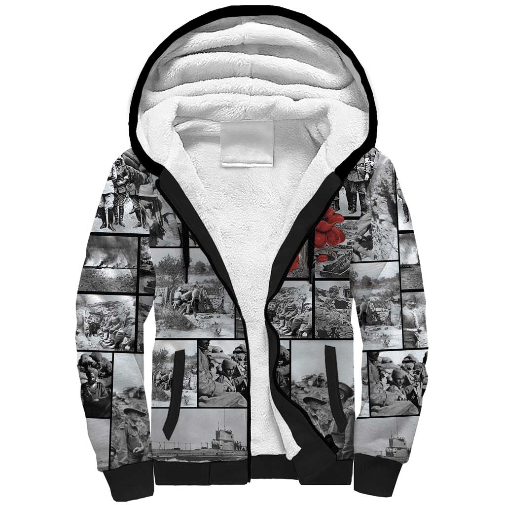 ANZAC Day Gallipoli Campaign Sherpa Hoodie To The End They Remain LT9 Unisex Black - Polynesian Pride