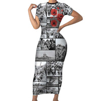 ANZAC Day Gallipoli Campaign Short Sleeve Bodycon Dress To The End They Remain