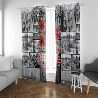 ANZAC Day Gallipoli Campaign Window Curtain To The End They Remain LT9 With Grommets Black - Polynesian Pride