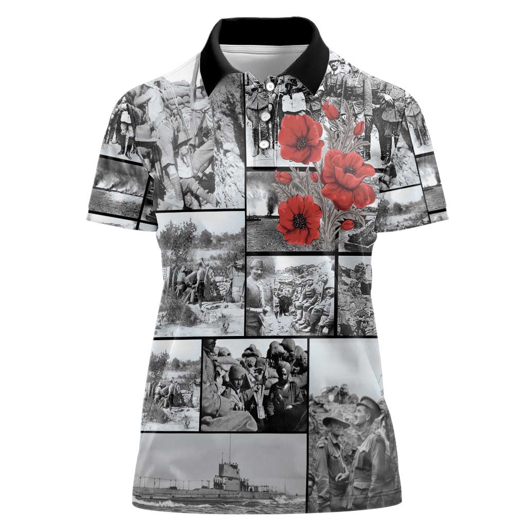 ANZAC Day Gallipoli Campaign Women Polo Shirt To The End They Remain