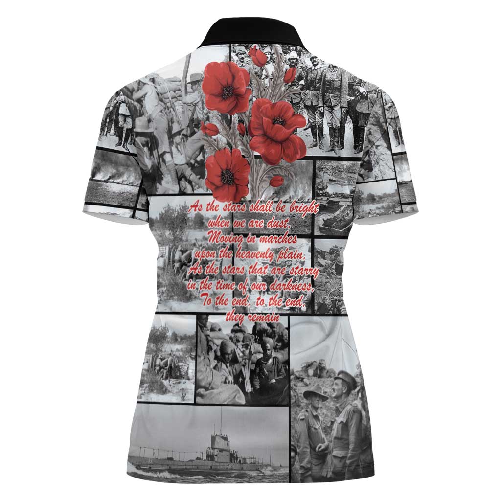 ANZAC Day Gallipoli Campaign Women Polo Shirt To The End They Remain