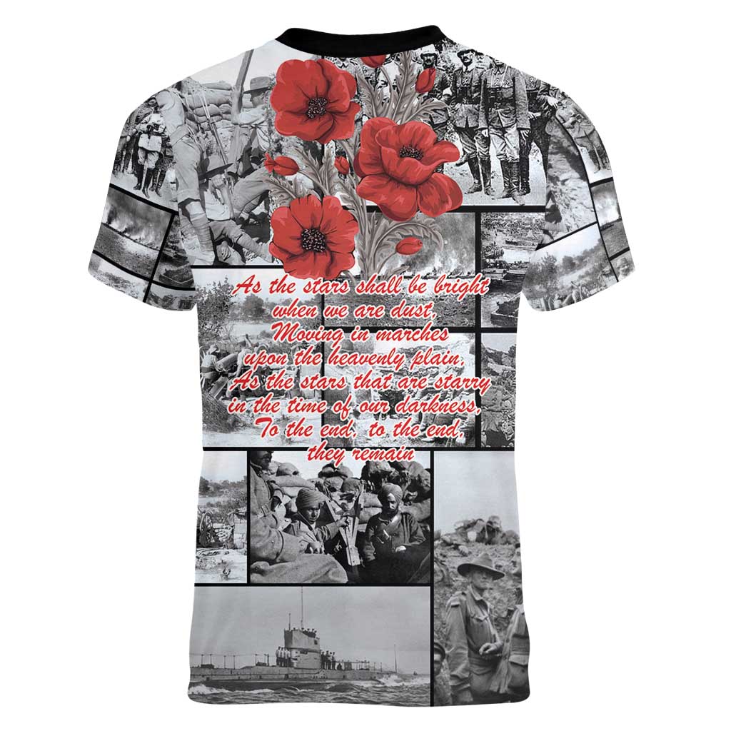 ANZAC Day Gallipoli Campaign Women V-Neck T-Shirt To The End They Remain