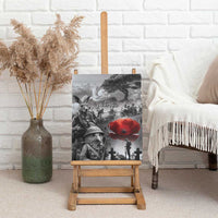 Black ANZAC Day The Battle of Lone Pine Canvas Wall Art Kiwi-Kangaroo Soldier Lest We Forget LT9 - Polynesian Pride