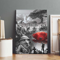 Black ANZAC Day The Battle of Lone Pine Canvas Wall Art Kiwi-Kangaroo Soldier Lest We Forget LT9 - Polynesian Pride