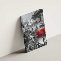 Black ANZAC Day The Battle of Lone Pine Canvas Wall Art Kiwi-Kangaroo Soldier Lest We Forget LT9 - Polynesian Pride