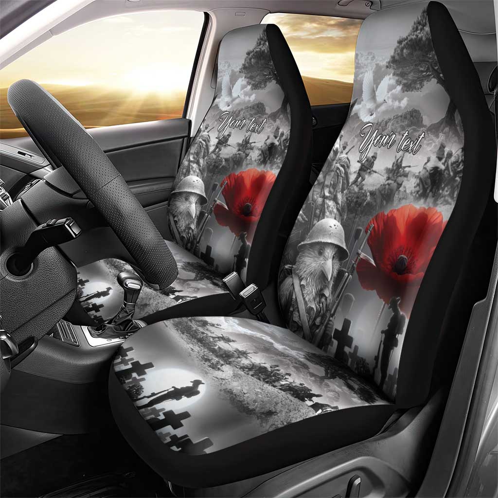 Black ANZAC Day The Battle of Lone Pine Car Seat Cover Kiwi-Kangaroo Soldier Lest We Forget