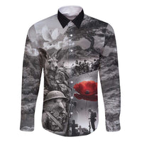 Black ANZAC Day The Battle of Lone Pine Family Matching Long Sleeve Bodycon Dress and Hawaiian Shirt Kiwi-Kangaroo Soldier Lest We Forget