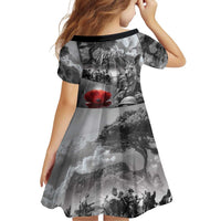 Black ANZAC Day The Battle of Lone Pine Family Matching Puletasi and Hawaiian Shirt Kiwi-Kangaroo Soldier Lest We Forget