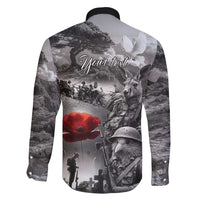 Black ANZAC Day The Battle of Lone Pine Family Matching Short Sleeve Bodycon Dress and Hawaiian Shirt Kiwi-Kangaroo Soldier Lest We Forget