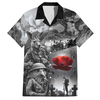 Black ANZAC Day The Battle of Lone Pine Hawaiian Shirt Kiwi-Kangaroo Soldier Lest We Forget LT9 Black - Polynesian Pride