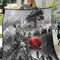 Black ANZAC Day The Battle of Lone Pine Quilt Kiwi-Kangaroo Soldier Lest We Forget