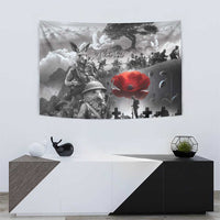Black ANZAC Day The Battle of Lone Pine Tapestry Kiwi-Kangaroo Soldier Lest We Forget