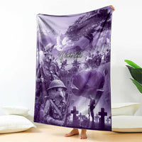 Purple ANZAC Day The Battle of Lone Pine Blanket Kiwi-Kangaroo Soldier Lest We Forget LT9 - Polynesian Pride