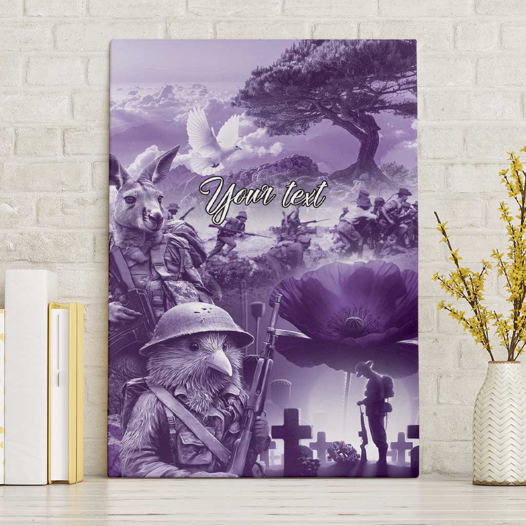 Purple ANZAC Day The Battle of Lone Pine Canvas Wall Art Kiwi-Kangaroo Soldier Lest We Forget LT9 Without Frame Purple - Polynesian Pride
