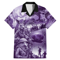 Purple ANZAC Day The Battle of Lone Pine Family Matching Mermaid Dress and Hawaiian Shirt Kiwi-Kangaroo Soldier Lest We Forget