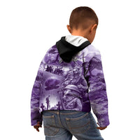 Purple ANZAC Day The Battle of Lone Pine Kid Hoodie Kiwi-Kangaroo Soldier Lest We Forget