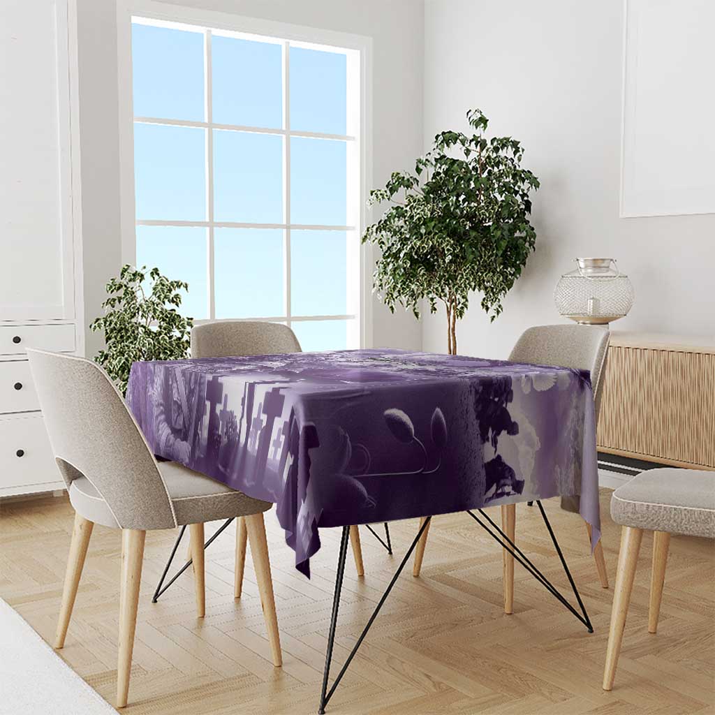 Purple ANZAC Day The Battle of Lone Pine Tablecloth Kiwi-Kangaroo Soldier Lest We Forget LT9 - Polynesian Pride