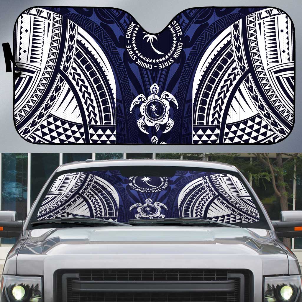 FSM Chuuk States Auto Sun Shade Micronesia Six 9 One Polynesian Tribal Pattern - Polynesian Pride