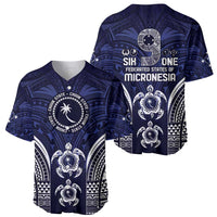 FSM Chuuk States Baseball Jersey Micronesia Six 9 One Polynesian Tribal Pattern