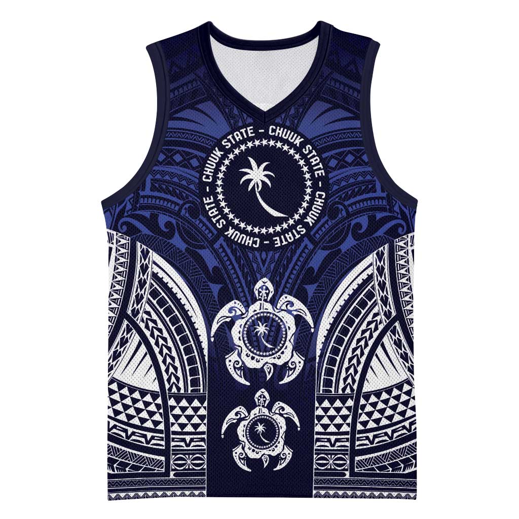 FSM Chuuk States Basketball Jersey Micronesia Six 9 One Polynesian Tribal Pattern - Polynesian Pride