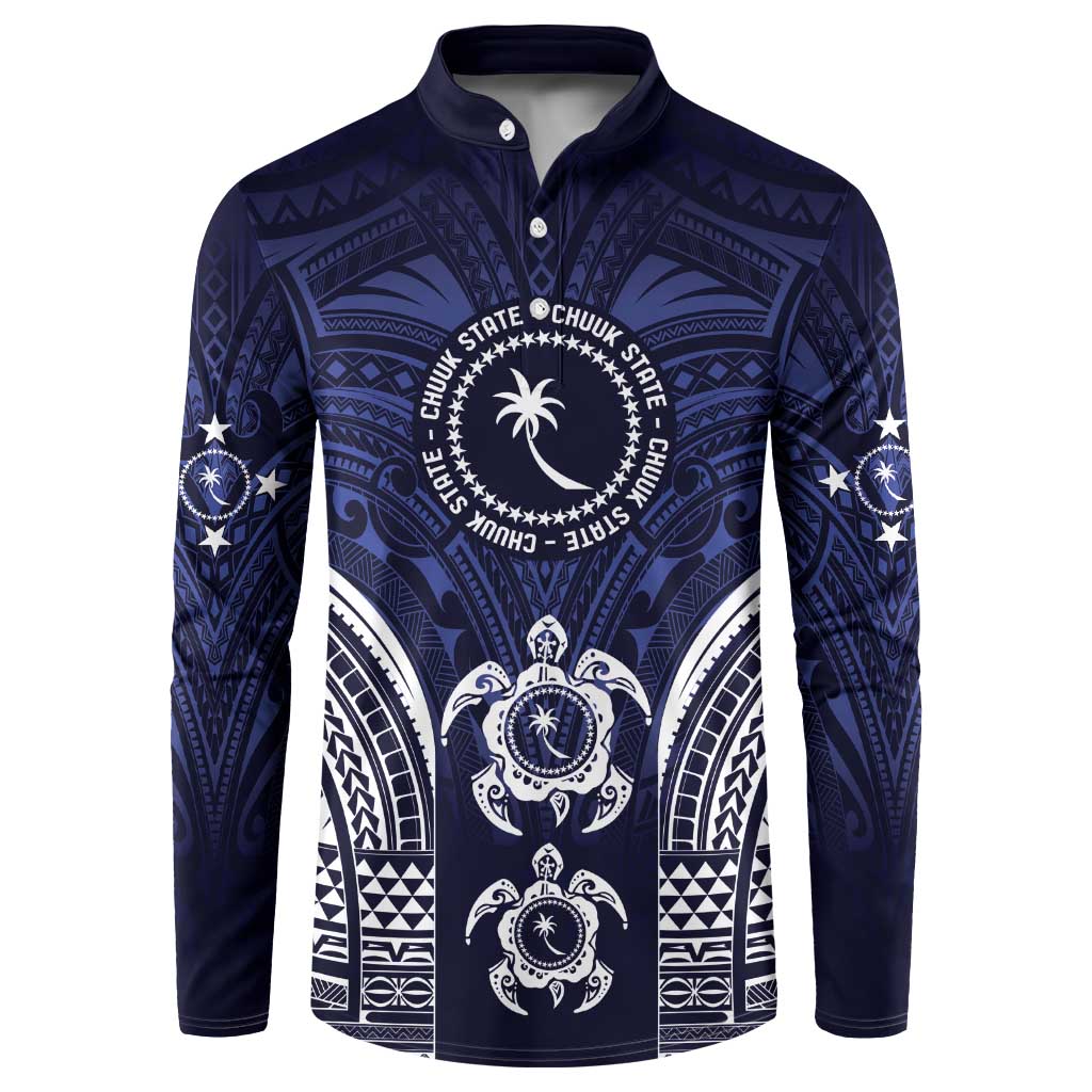 FSM Chuuk States Button Sweatshirt Micronesia Six 9 One Polynesian Tribal Pattern