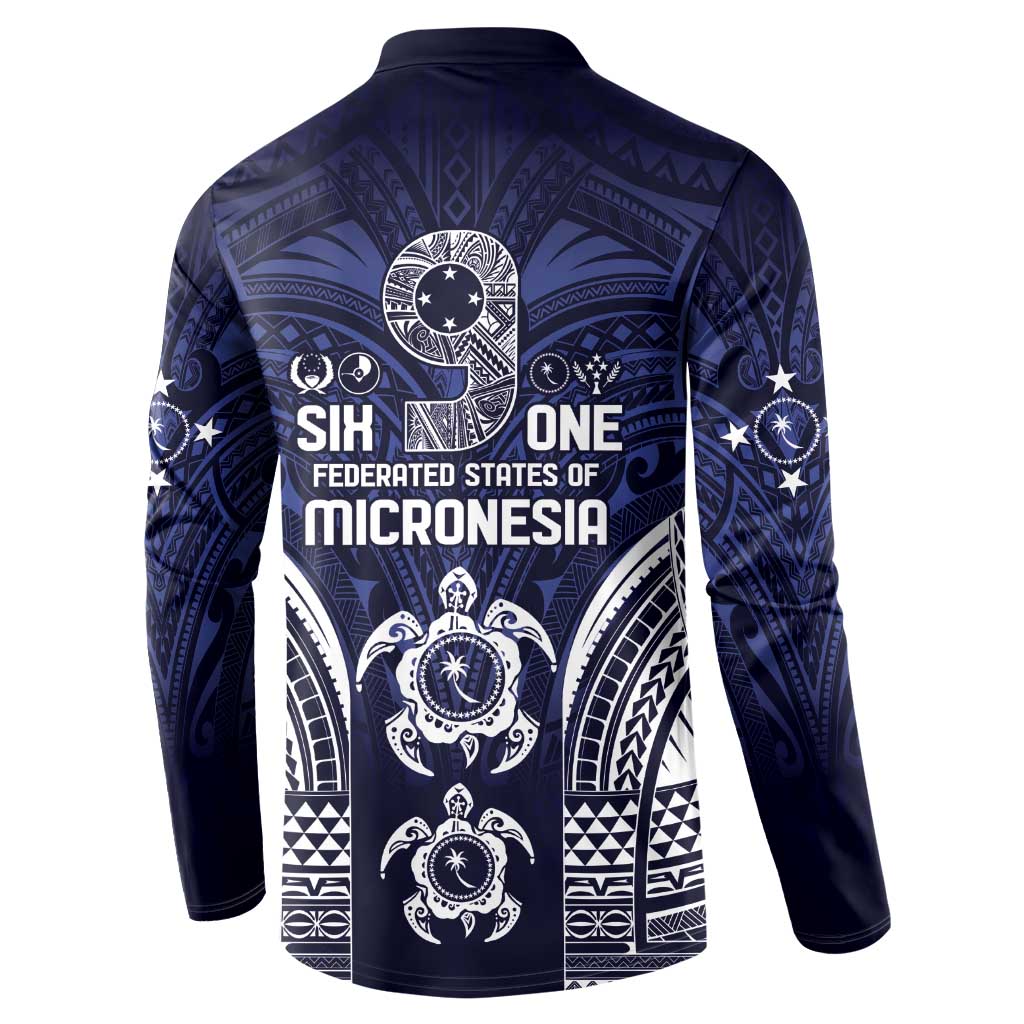 FSM Chuuk States Button Sweatshirt Micronesia Six 9 One Polynesian Tribal Pattern