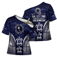 FSM Chuuk States Cross Shoulder Shirt Micronesia Six 9 One Polynesian Tribal Pattern - Polynesian Pride