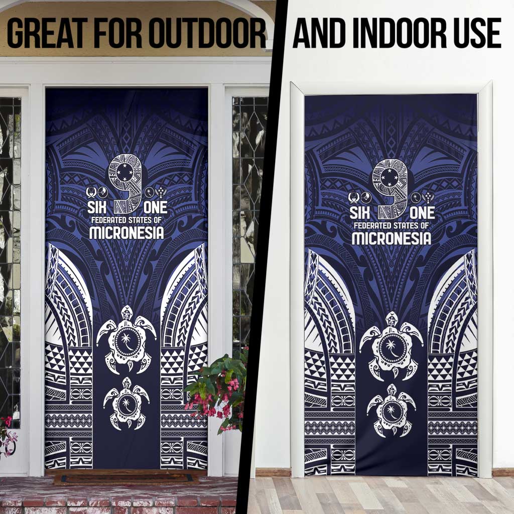 FSM Chuuk States Door Cover Micronesia Six 9 One Polynesian Tribal Pattern - Polynesian Pride
