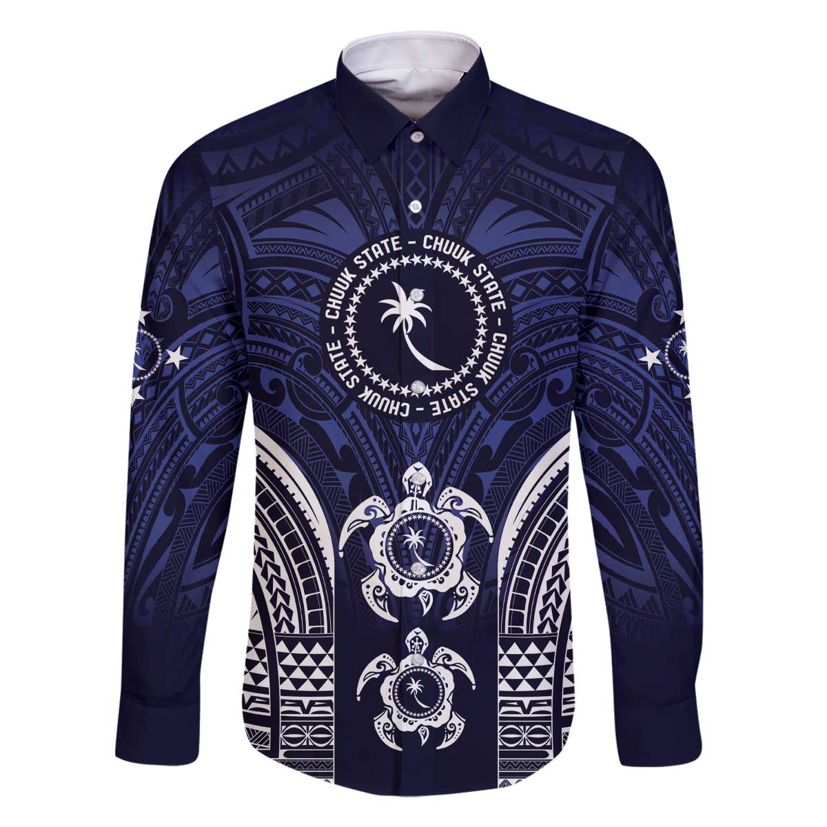 FSM Chuuk States Family Matching Off The Shoulder Long Sleeve Dress and Hawaiian Shirt Micronesia Six 9 One Polynesian Tribal Pattern