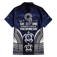 FSM Chuuk States Family Matching Short Sleeve Bodycon Dress and Hawaiian Shirt Micronesia Six 9 One Polynesian Tribal Pattern
