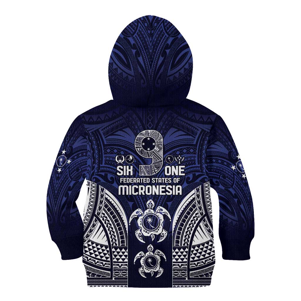 FSM Chuuk States Kid Hoodie Micronesia Six 9 One Polynesian Tribal Pattern