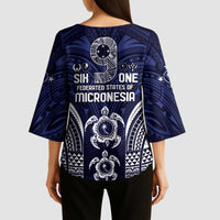 FSM Chuuk States Kimono Sleeve Blouse Micronesia Six 9 One Polynesian Tribal Pattern - Polynesian Pride