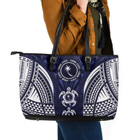 FSM Chuuk States Leather Tote Bag Micronesia Six 9 One Polynesian Tribal Pattern