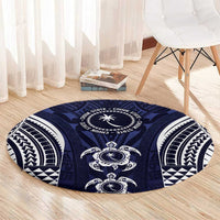 FSM Chuuk States Round Carpet Micronesia Six 9 One Polynesian Tribal Pattern