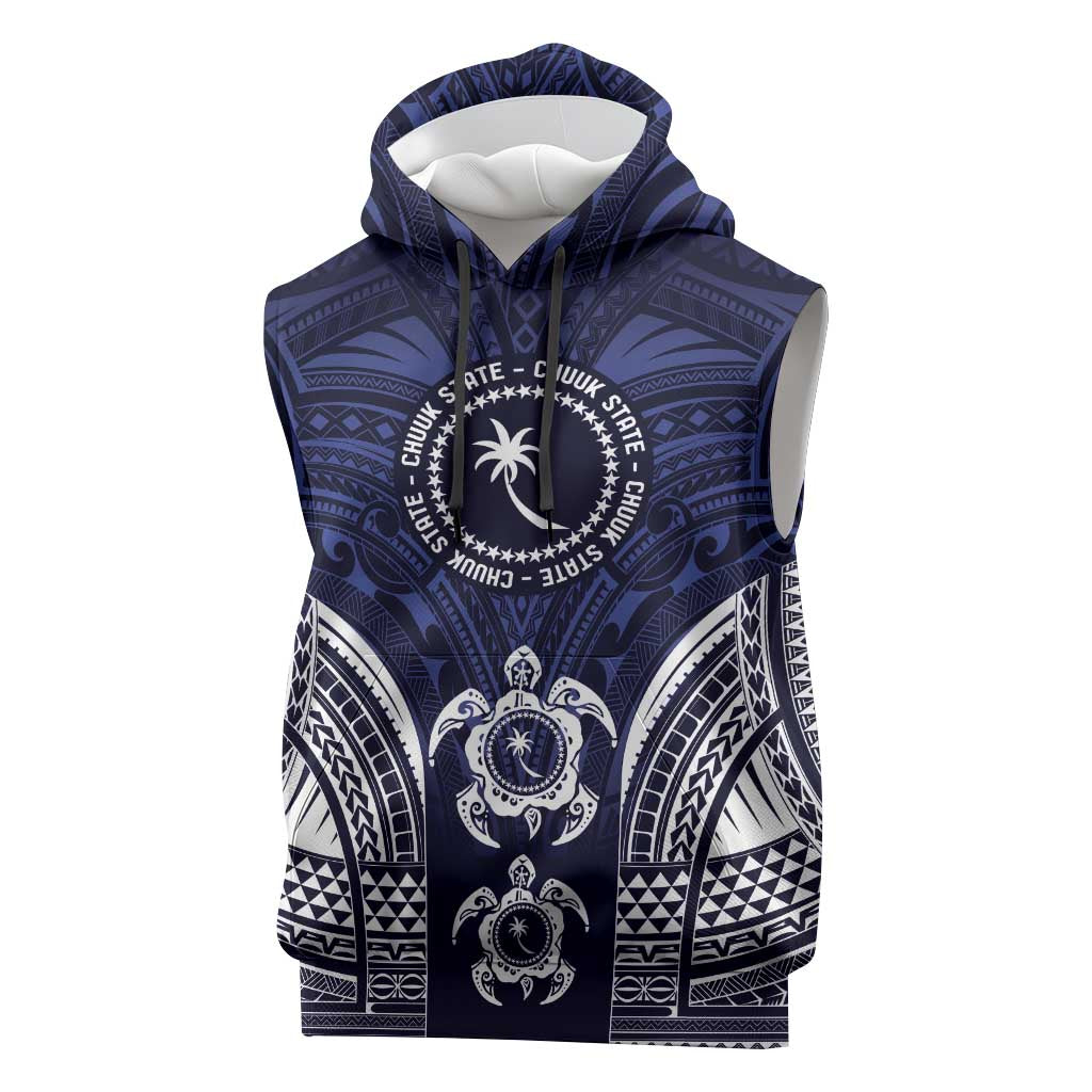 FSM Chuuk States Sleeveless Hoodie Micronesia Six 9 One Polynesian Tribal Pattern - Polynesian Pride