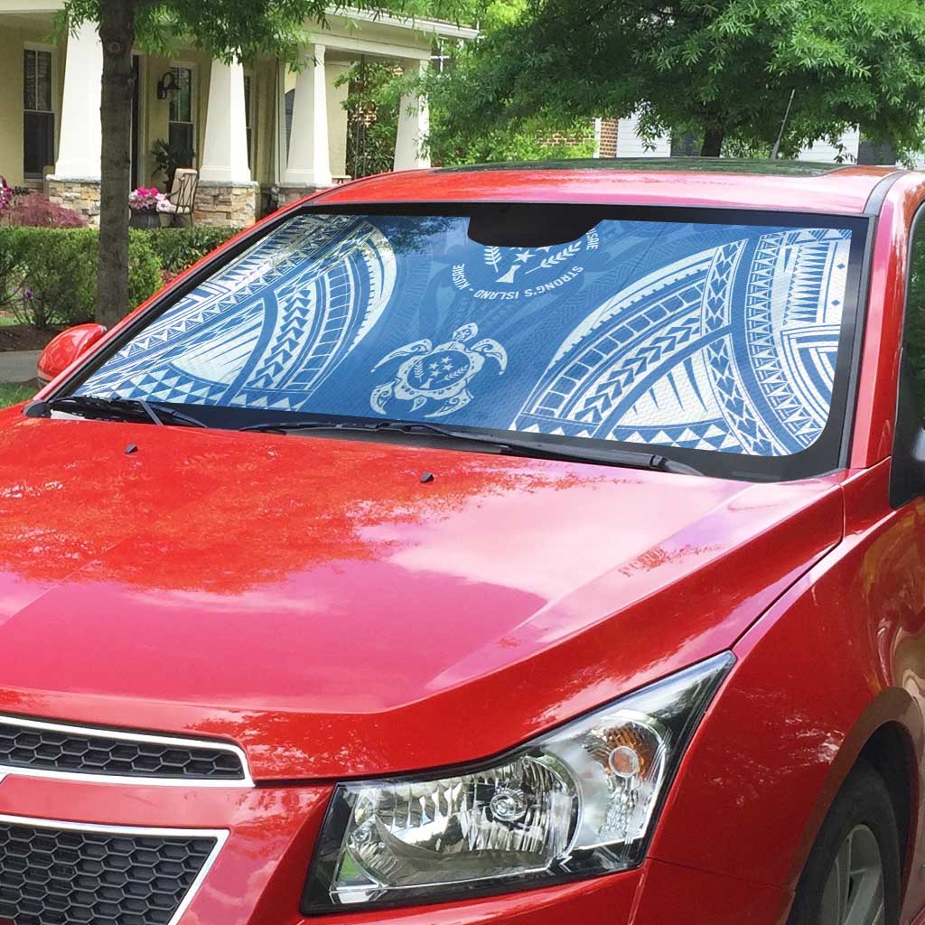 FSM Kosrae States Auto Sun Shade Micronesia Six 9 One Polynesian Tribal Pattern - Polynesian Pride
