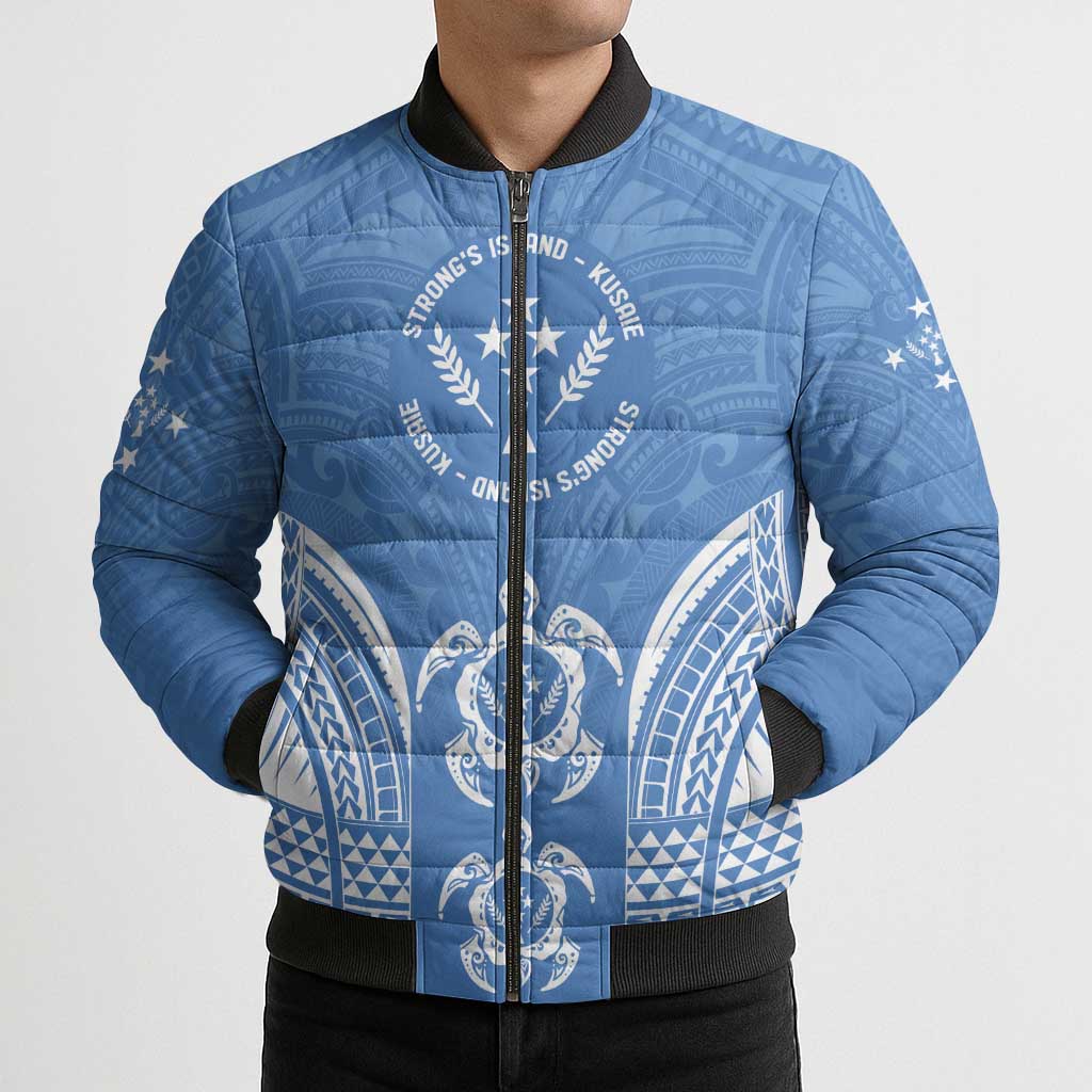 FSM Kosrae States Bomber Puffer Jacket Micronesia Six 9 One Polynesian Tribal Pattern - Polynesian Pride