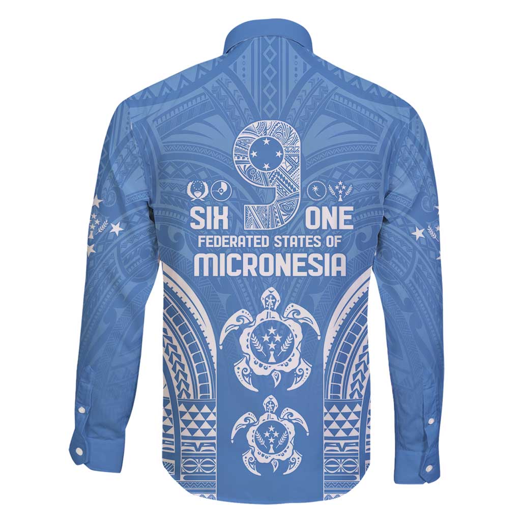 FSM Kosrae States Family Matching Long Sleeve Bodycon Dress and Hawaiian Shirt Micronesia Six 9 One Polynesian Tribal Pattern