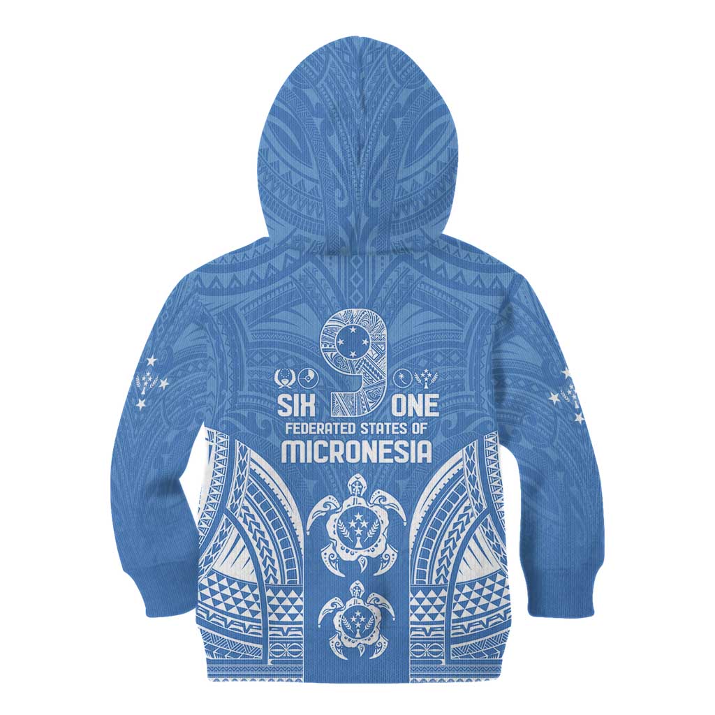 FSM Kosrae States Kid Hoodie Micronesia Six 9 One Polynesian Tribal Pattern