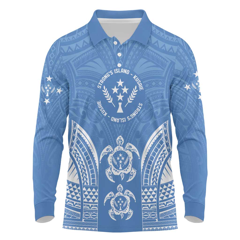FSM Kosrae States Long Sleeve Polo Shirt Micronesia Six 9 One Polynesian Tribal Pattern