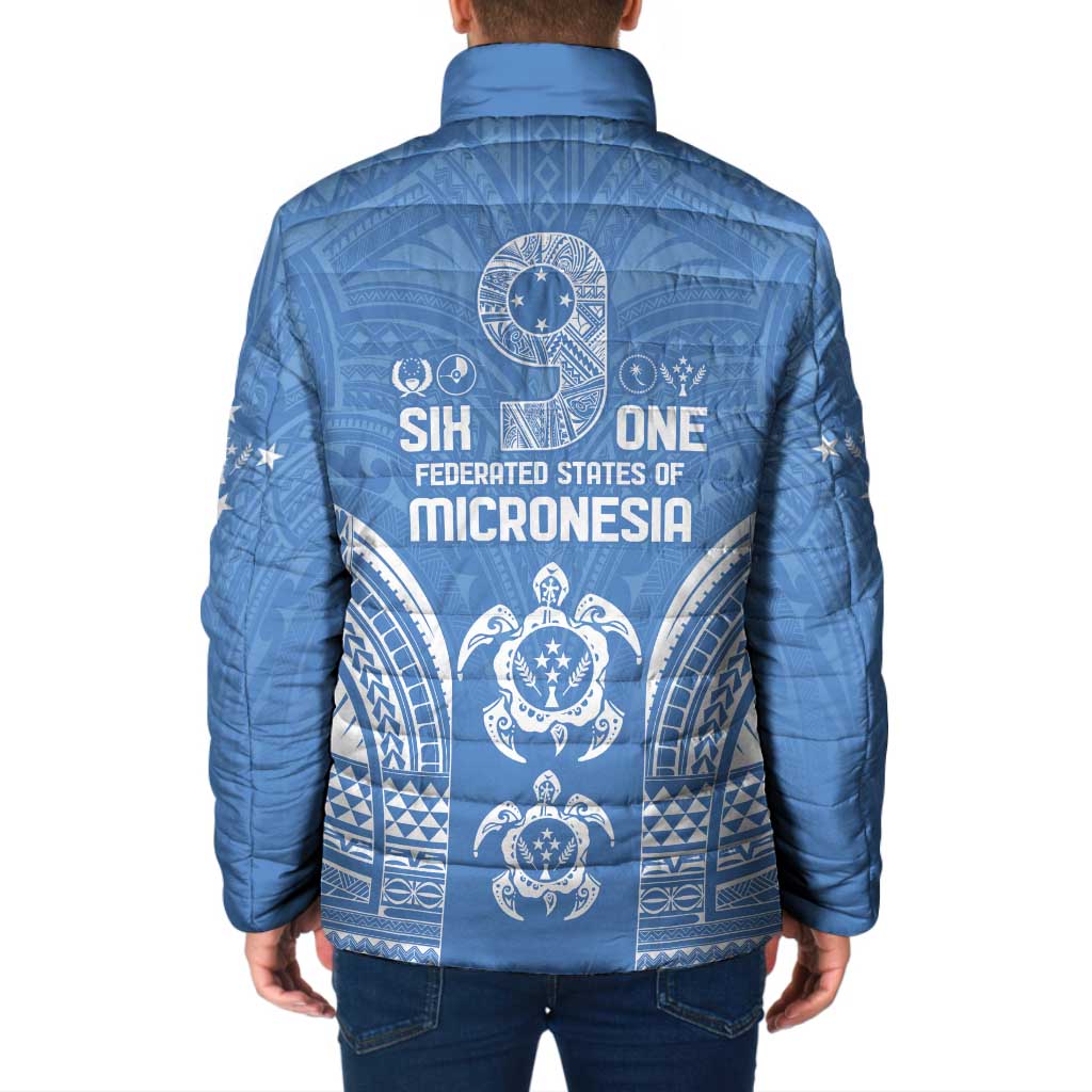 FSM Kosrae States Padded Jacket Micronesia Six 9 One Polynesian Tribal Pattern - Polynesian Pride