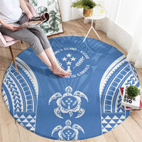 FSM Kosrae States Round Carpet Micronesia Six 9 One Polynesian Tribal Pattern