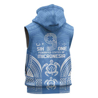 FSM Kosrae States Sleeveless Zip Hoodie Micronesia Six 9 One Polynesian Tribal Pattern - Polynesian Pride