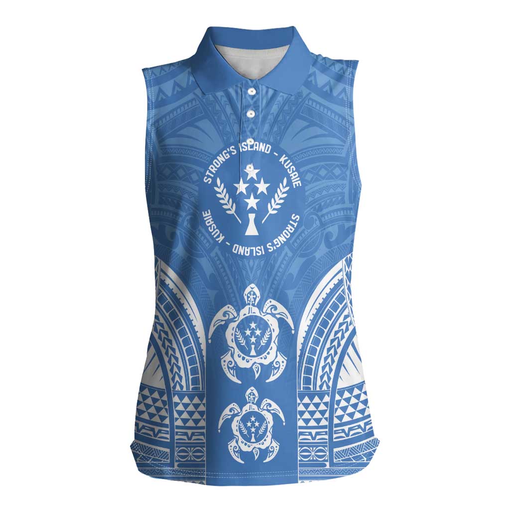 FSM Kosrae States Women Sleeveless Polo Shirt Micronesia Six 9 One Polynesian Tribal Pattern