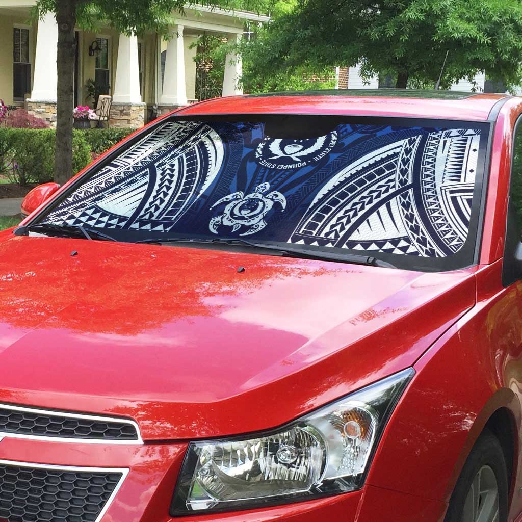 FSM Pohnpei States Auto Sun Shade Micronesia Six 9 One Polynesian Tribal Pattern - Polynesian Pride