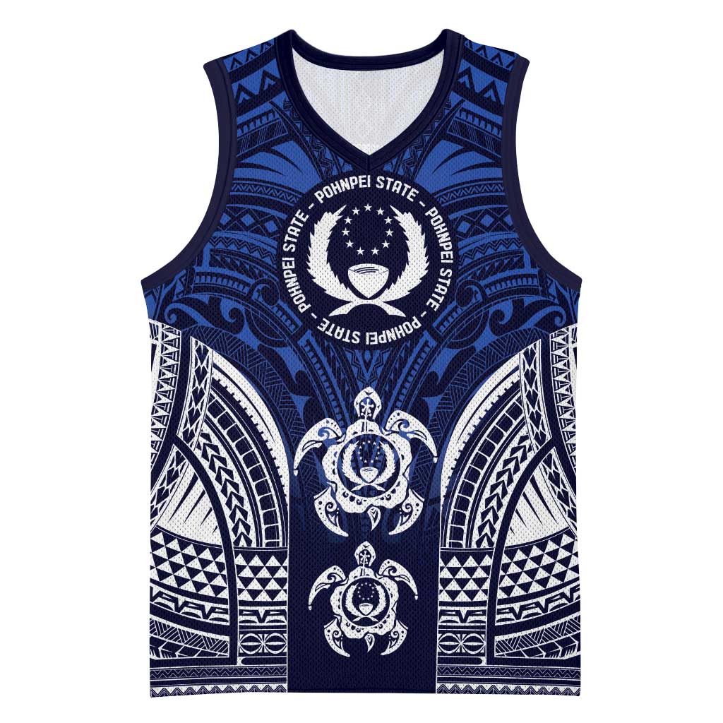 FSM Pohnpei States Basketball Jersey Micronesia Six 9 One Polynesian Tribal Pattern - Polynesian Pride
