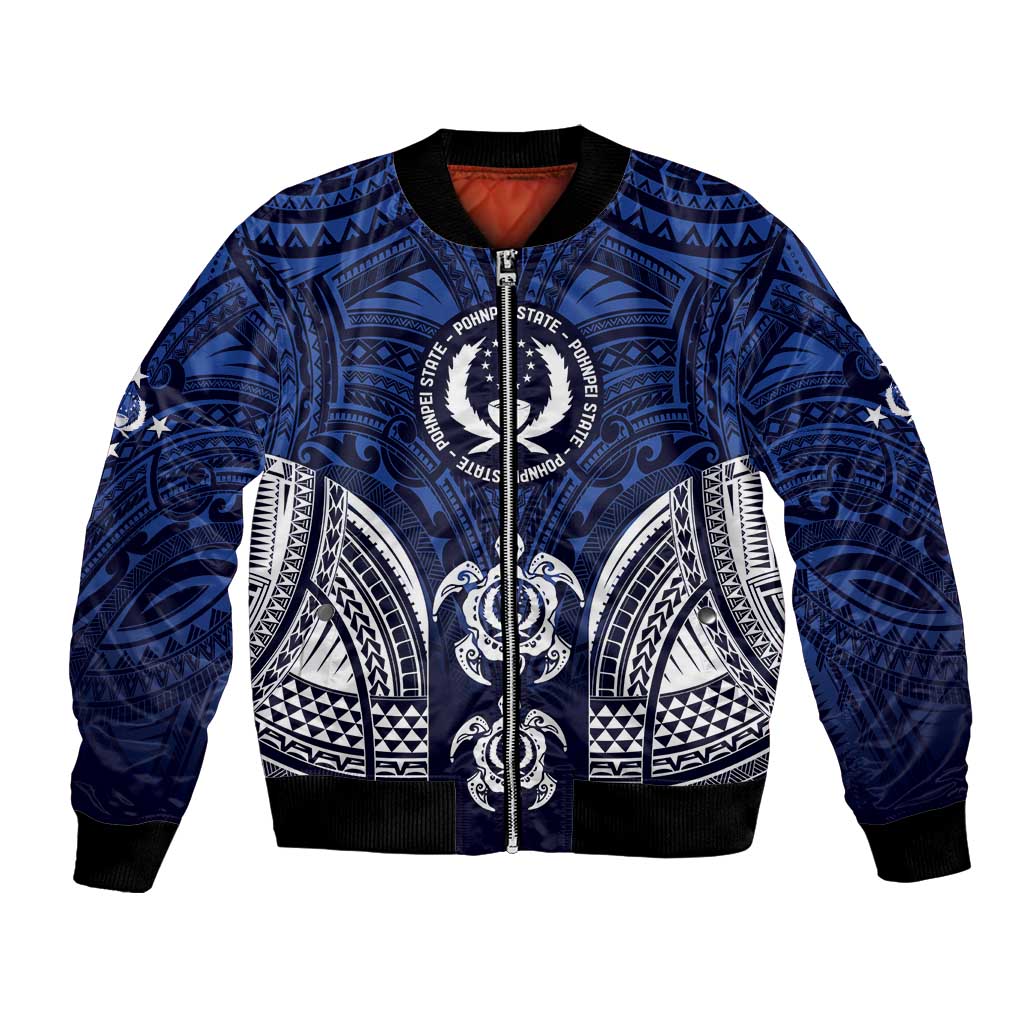 FSM Pohnpei States Bomber Jacket Micronesia Six 9 One Polynesian Tribal Pattern