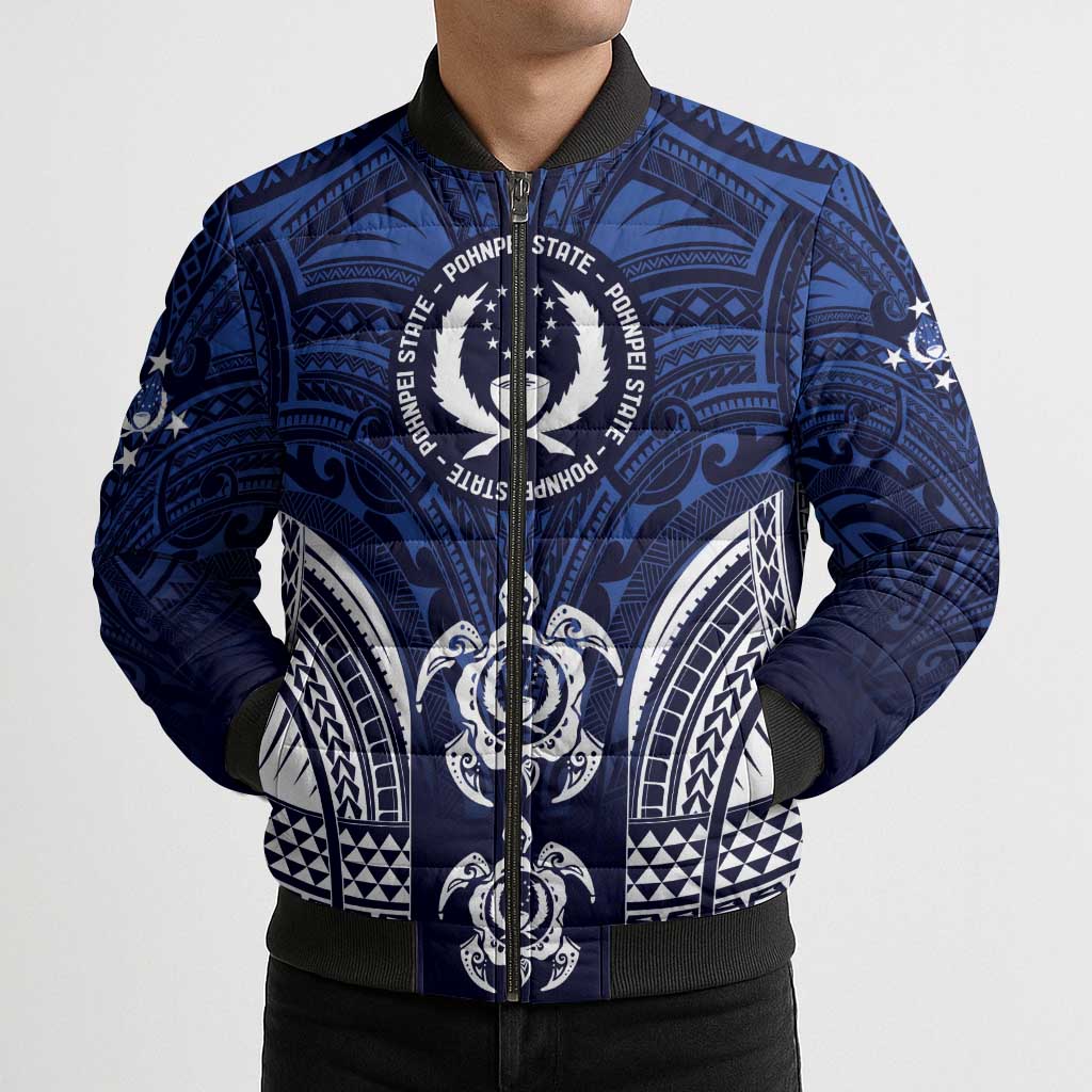 FSM Pohnpei States Bomber Puffer Jacket Micronesia Six 9 One Polynesian Tribal Pattern - Polynesian Pride